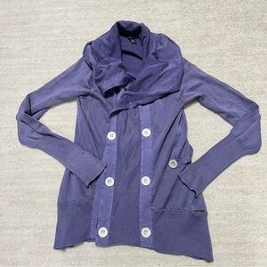 Billabong Y2K Knit Sweater Pullover Purple Double Breasted Women's Medium (8)